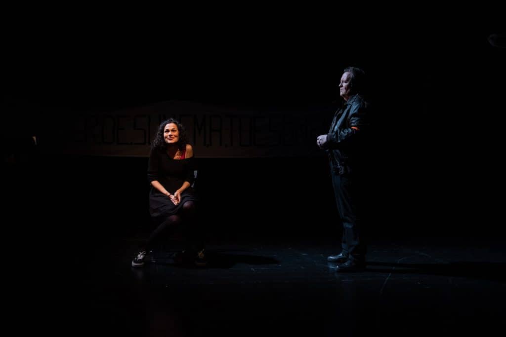 Les comédiens Magali Solignat et Alain Guillo lors de la sortie de résidence de création de la pièce Le Jour où mon père m'a tué au Théâtre Le Liberté, Scène nationale de Toulon